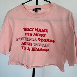 FN | Powerful Storms Graphic Crop Top | Pink | Size M | NWOT​